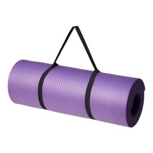 amazon basics 13mm Extra Thick Yoga and Exercise Mat with Carrying Strap, Purple